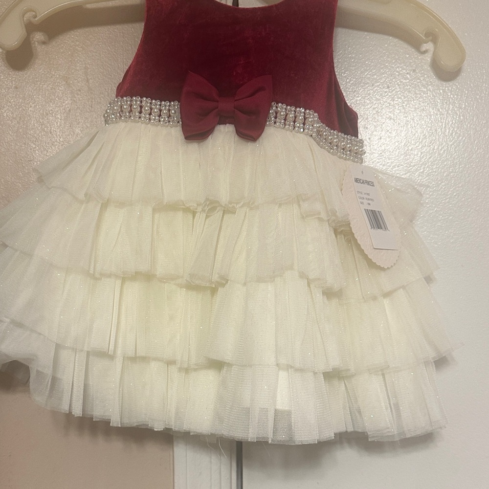 American Princess Red and Cream Formal Dress